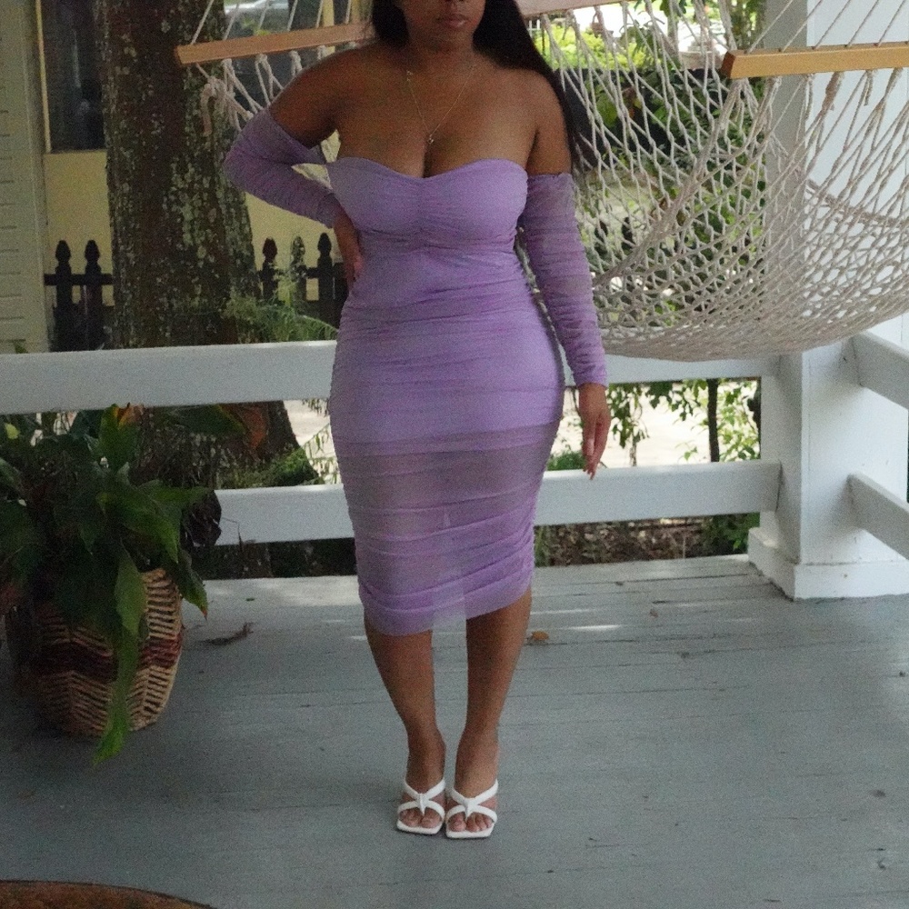 Lavender Ruched Dress